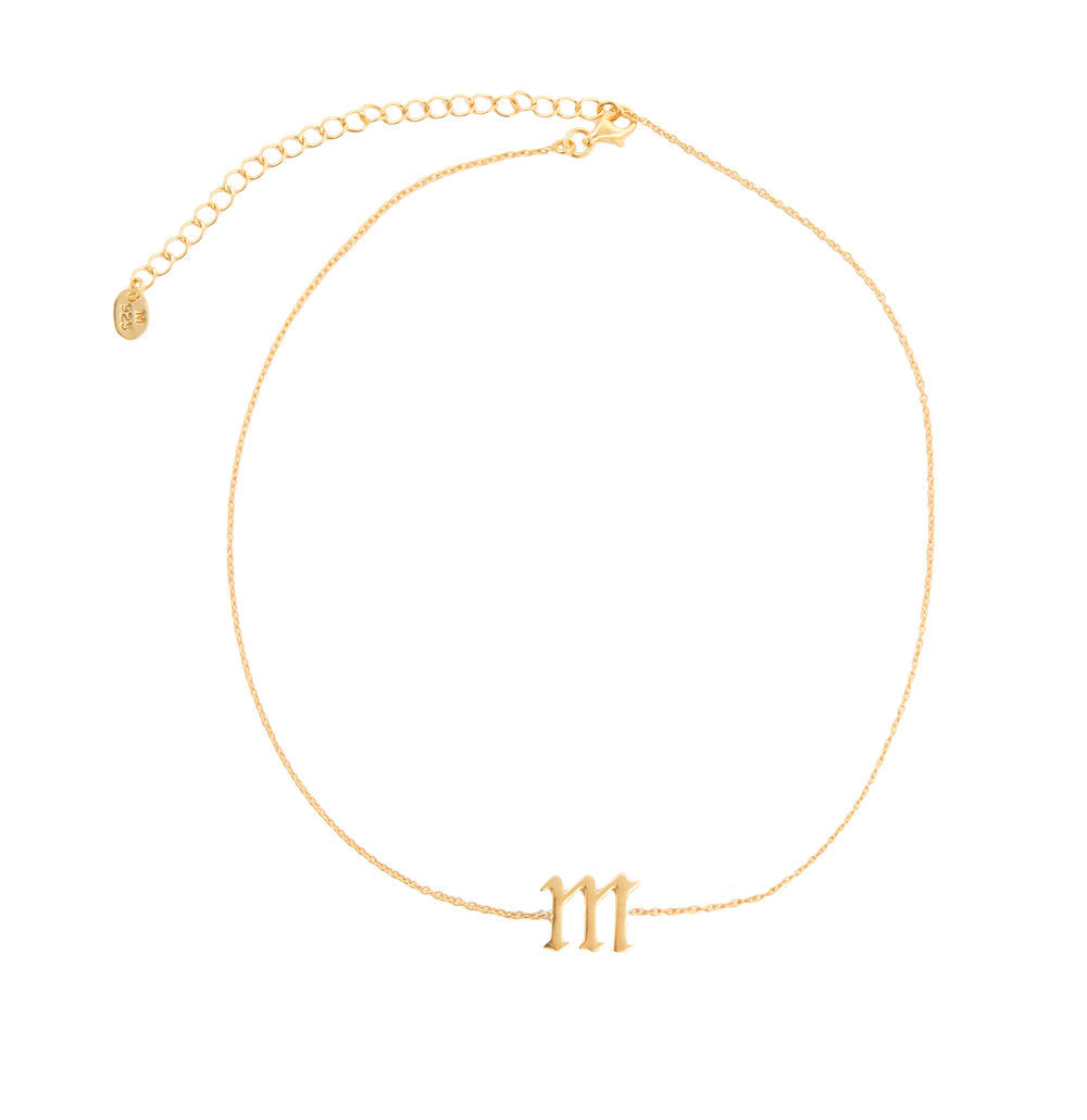 SINGLE LETTER CHOKER (LOWERCASE) - The M Jewelers
