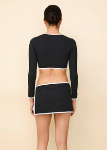 The Nola Ribbed Swim Skirt - Solid & Striped