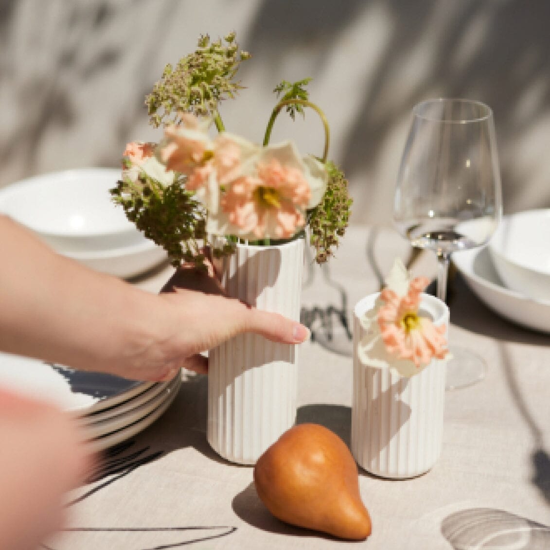 Tall Bud Vase | Speckled White