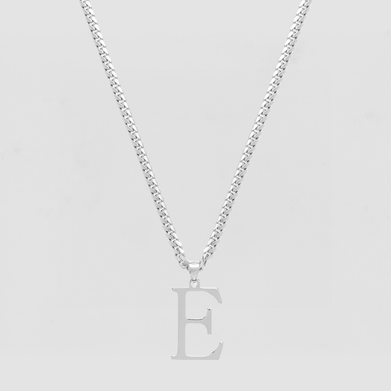 The Times Block Pendant | Silver - Curb