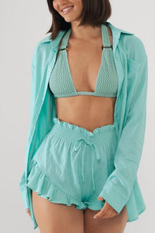 Long Sleeve Button Down Shirt | Turquoise