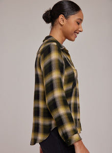Two Pocket Button Down  | Green & Black Plaid