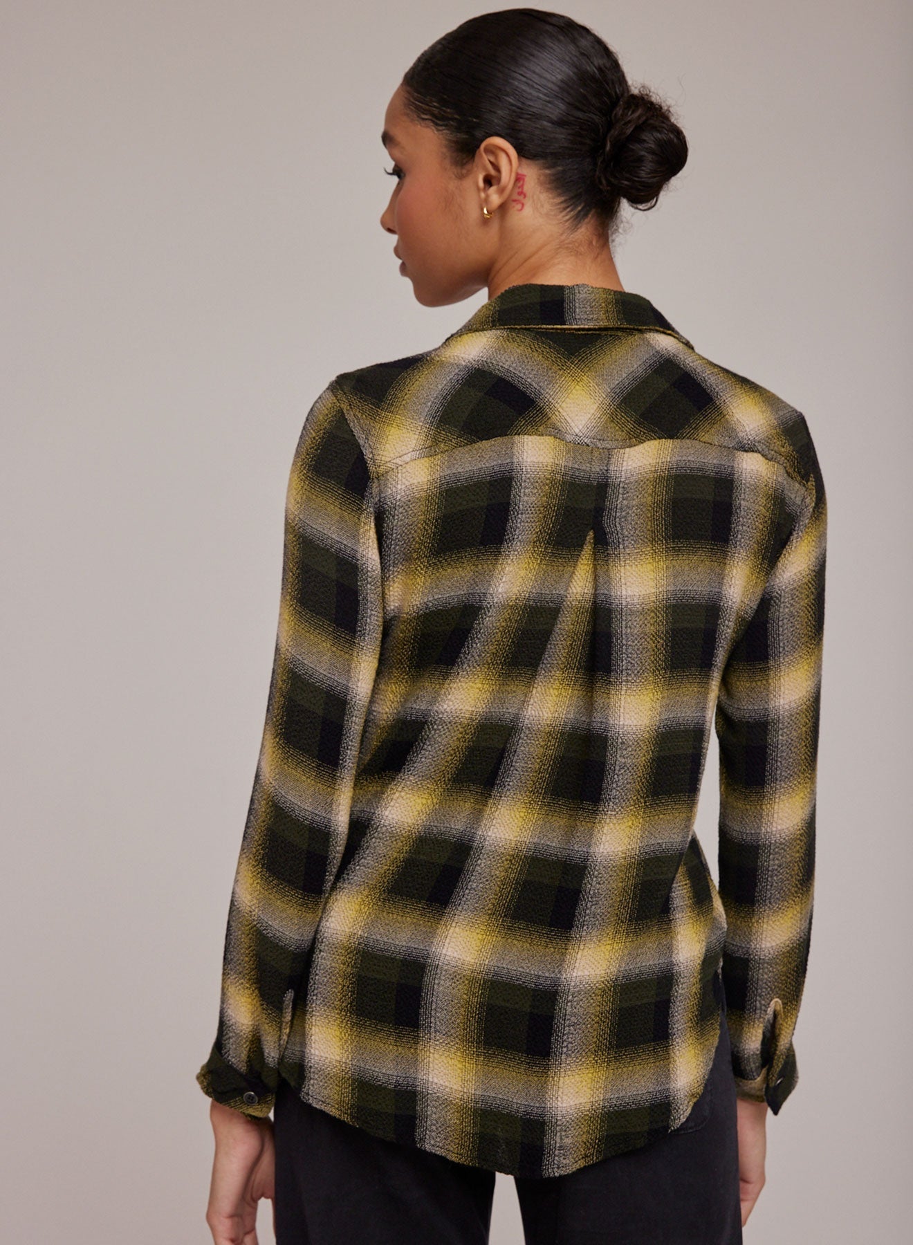 Two Pocket Button Down  | Green & Black Plaid