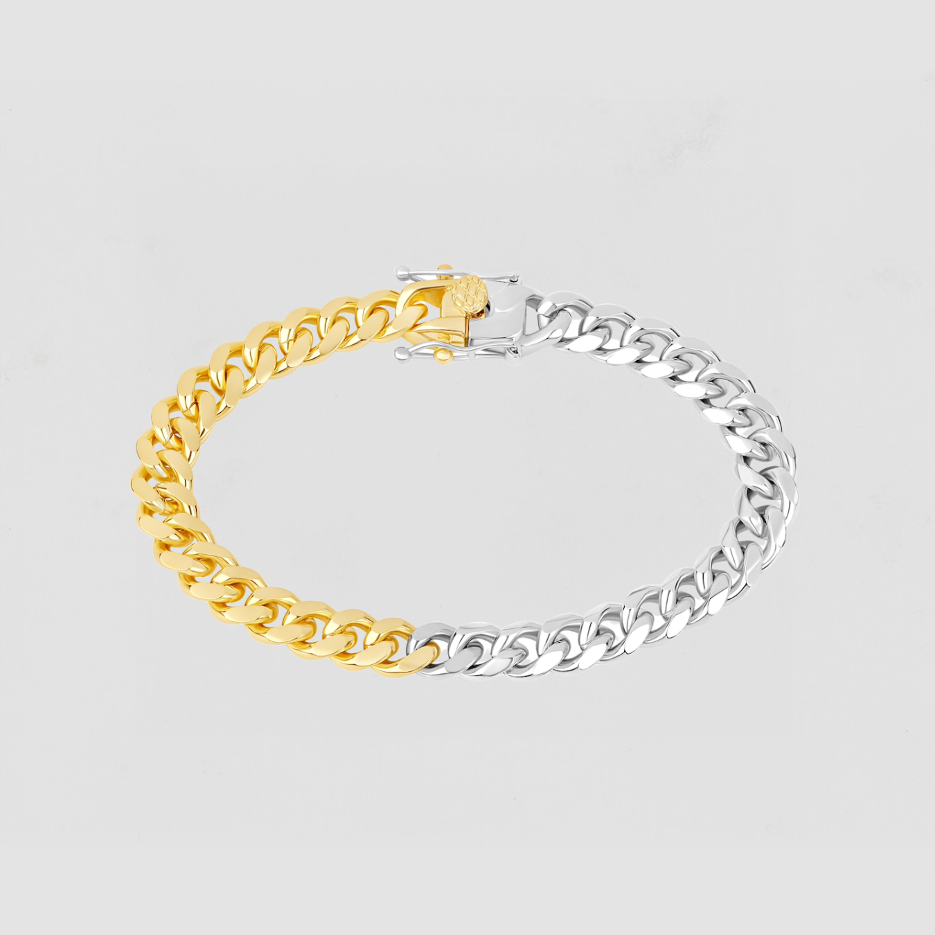 The Two Tone Cuban Link Bracelet | Gold Brass